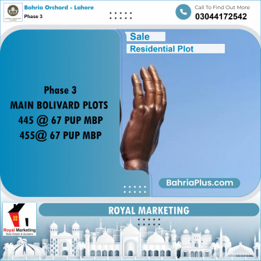 Residential Plot for Sale in Phase 3 -  Bahria Orchard, Lahore - (BP-162251)