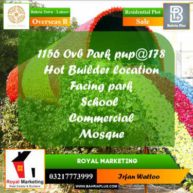 Residential Plot for Sale in Overseas B -  Bahria Town, Lahore - (BP-162264)