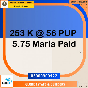 Residential Plot for Sale in Phase 2 - K Block -  Bahria Orchard, Lahore - (BP-162277)