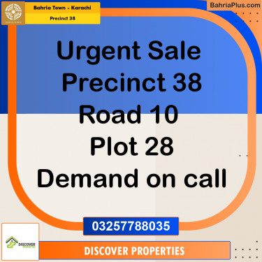 1000 Sq. Yards Residential Plot for Sale in Precinct 38 -  Bahria Town, Karachi - (BP-162288)