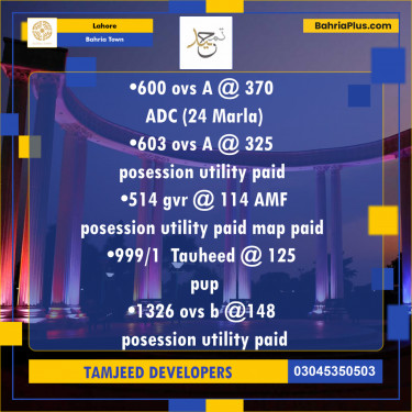 Residential Plot for Sale in Overseas A -  Bahria Town, Lahore - (BP-162294)