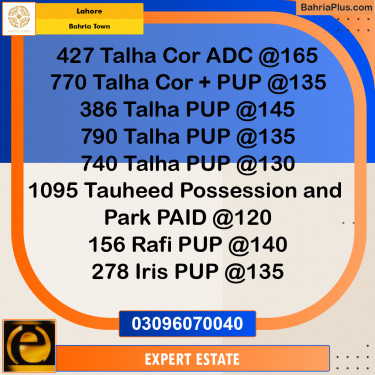 Residential Plot for Sale in Sector F - Talha Block -  Bahria Town, Lahore - (BP-162316)