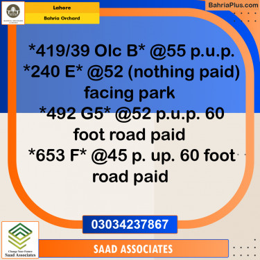 Residential Plot for Sale in OLC-B Block -  Bahria Orchard, Lahore - (BP-162329)
