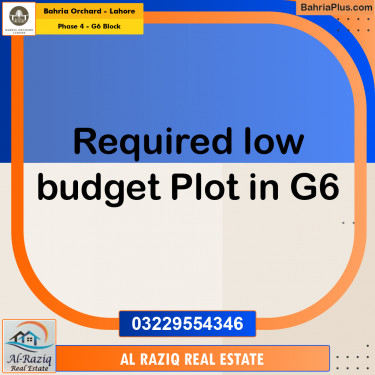 Residential Plot for Sale in Phase 4 - G6 Block -  Bahria Orchard, Lahore - (BP-162350)