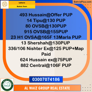 Residential Plot for Sale in Sector C - Nargis/Hussain Block -  Bahria Town, Lahore - (BP-162358)