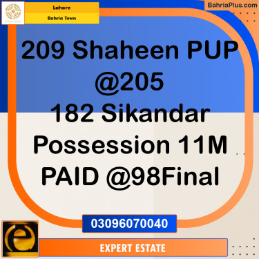 Residential Plot for Sale in Sector B - Shaheen Block -  Bahria Town, Lahore - (BP-162385)