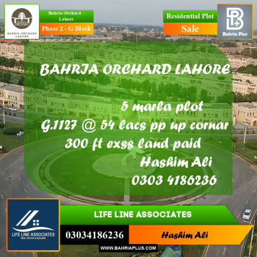 Residential Plot for Sale in Phase 2 - G Block -  Bahria Orchard, Lahore - (BP-162440)