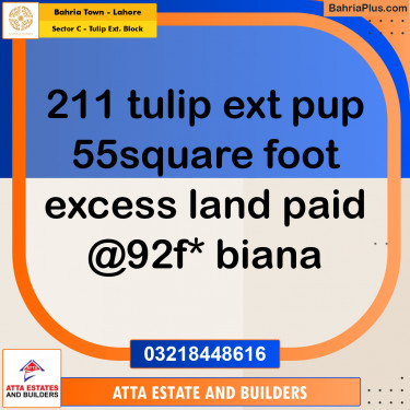 Residential Plot for Sale in Sector C - Tulip Ext. Block -  Bahria Town, Lahore - (BP-162443)