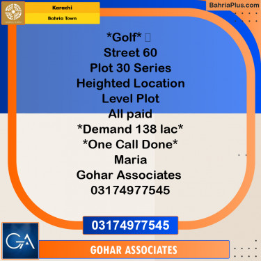 Residential Plot for Sale in Precinct 20 Golf -  Bahria Town, Karachi - (BP-162490)