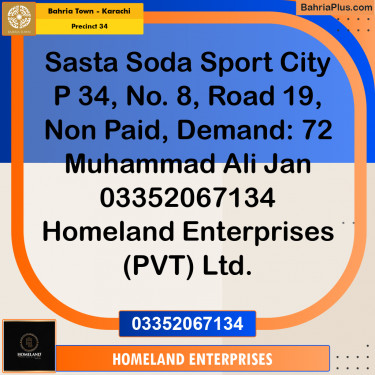 250 Sq. Yards Residential Plot for Sale in Precinct 34 -  Bahria Town, Karachi - (BP-162493)