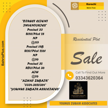 Residential Plot for Sale in Precinct 33 -  Bahria Town, Karachi - (BP-162562)