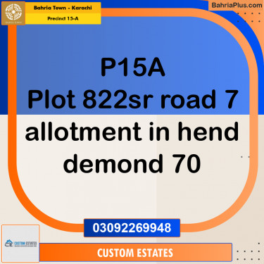 125 Sq. Yards Residential Plot for Sale in Precinct 15-A -  Bahria Town, Karachi - (BP-162601)