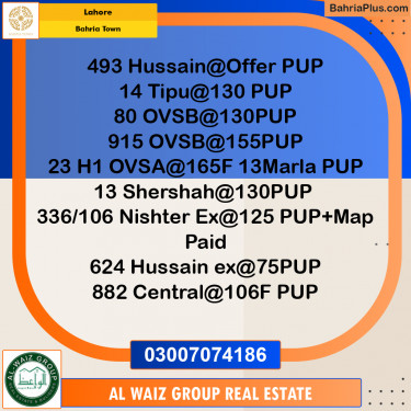 Residential Plot for Sale in Sector C - Nargis/Hussain Block -  Bahria Town, Lahore - (BP-162642)
