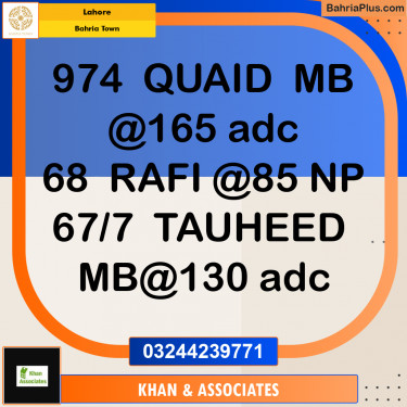 Residential Plot for Sale in Sector E - Quaid Block -  Bahria Town, Lahore - (BP-162651)