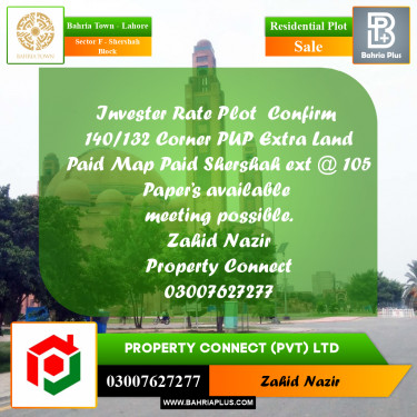 Residential Plot for Sale in Sector F - Shershah Block -  Bahria Town, Lahore - (BP-162703)