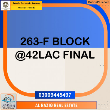Residential Plot for Sale in Phase 2 - F Block -  Bahria Orchard, Lahore - (BP-162719)