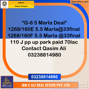 Residential Plot for Sale in Phase 4 - G6 Block -  Bahria Orchard, Lahore - (BP-162927)