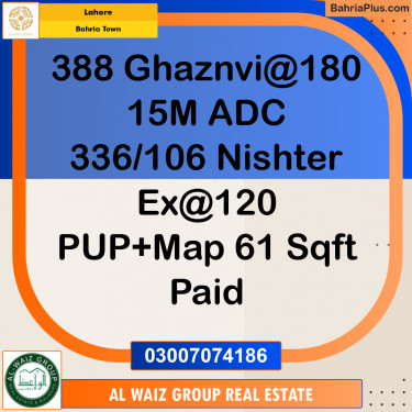 Residential Plot for Sale in Sector F - Ghaznavi Block -  Bahria Town, Lahore - (BP-162974)
