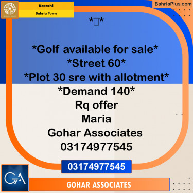 Residential Plot for Sale in Precinct 20 Golf -  Bahria Town, Karachi - (BP-162977)