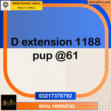 Residential Plot for Sale in Phase 2 - D Block -  Bahria Orchard, Lahore - (BP-162990)