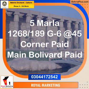 Residential Plot for Sale in Phase 4 - G6 Block -  Bahria Orchard, Lahore - (BP-163001)