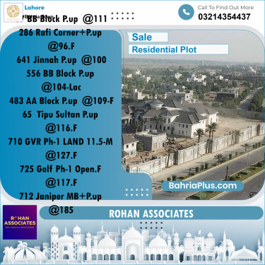 Residential Plot for Sale in Sector D - BB Block -  Bahria Town, Lahore - (BP-163036)