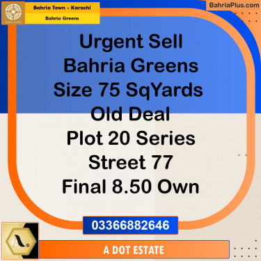 75 Sq. Yards Residential Plot for Sale in Bahria Greens -  Bahria Town, Karachi - (BP-163054)