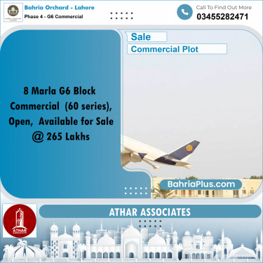 Commercial Plot for Sale in Phase 4 - G6 Commercial -  Bahria Orchard, Lahore - (BP-163116)