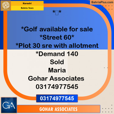 Residential Plot for Sale in Precinct 20 Golf -  Bahria Town, Karachi - (BP-163151)