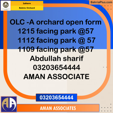 Residential Plot for Sale in OLC-A Block -  Bahria Orchard, Lahore - (BP-163166)