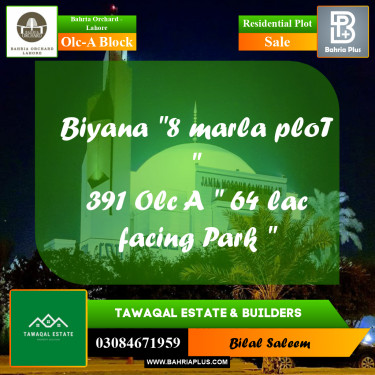 Residential Plot for Sale in OLC-A Block -  Bahria Orchard, Lahore - (BP-163276)