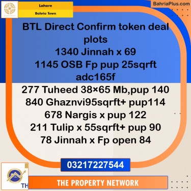 Residential Plot for Sale in Sector E - Jinnah Ext. Block -  Bahria Town, Lahore - (BP-163285)