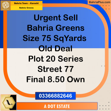 75 Sq. Yards Residential Plot for Sale in Bahria Greens -  Bahria Town, Karachi - (BP-163289)