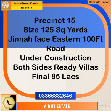 125 Sq. Yards Residential Plot for Sale in Precinct 15 -  Bahria Town, Karachi - (BP-163291)