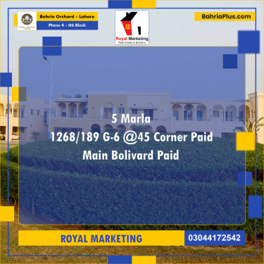 Residential Plot for Sale in Phase 4 - G6 Block -  Bahria Orchard, Lahore - (BP-163359)