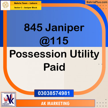 Residential Plot for Sale in Sector C - Janiper Block -  Bahria Town, Lahore - (BP-163476)