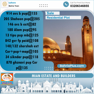 Residential Plot for Sale in Overseas B -  Bahria Town, Lahore - (BP-163543)