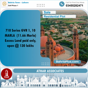 Residential Plot for Sale in Golf Phase 1 -  Bahria Town, Lahore - (BP-163553)