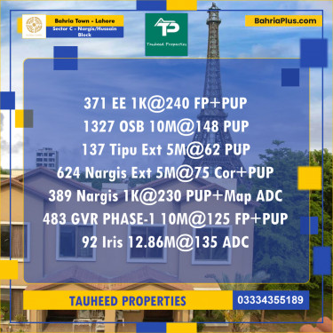 Residential Plot for Sale in Sector C - Nargis/Hussain Block -  Bahria Town, Lahore - (BP-163623)
