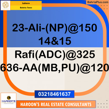 Residential Plot for Sale in Sector B - Ali Block -  Bahria Town, Lahore - (BP-163698)
