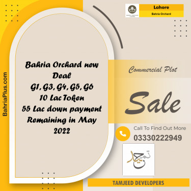 Commercial Plot for Sale in Phase 4 - G5 Commercial -  Bahria Orchard, Lahore - (BP-163777)