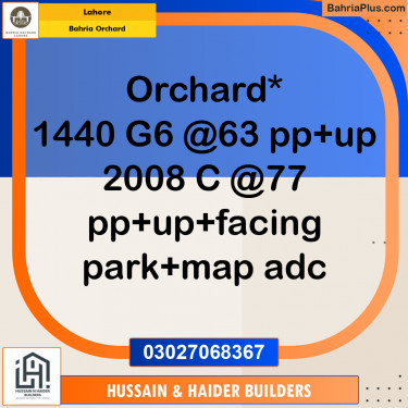 Residential Plot for Sale in Phase 4 - G6 Block -  Bahria Orchard, Lahore - (BP-163831)