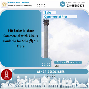 Commercial Plot for Sale in Sector E - Nishtar Commercial -  Bahria Town, Lahore - (BP-163840)