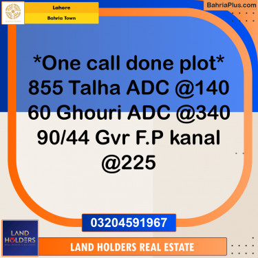 Residential Plot for Sale in Sector F - Talha Block -  Bahria Town, Lahore - (BP-163895)