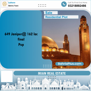 Residential Plot for Sale in Sector C - Janiper Block -  Bahria Town, Lahore - (BP-163919)