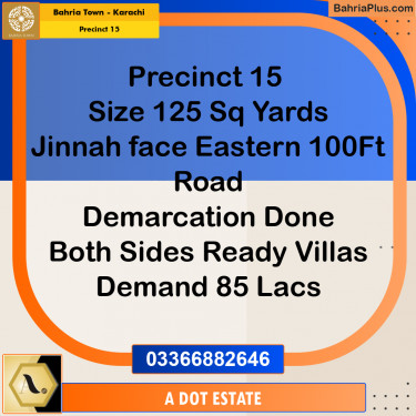 125 Sq. Yards Residential Plot for Sale in Precinct 15 -  Bahria Town, Karachi - (BP-163995)