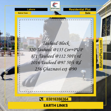 Residential Plot for Sale in Sector F - Tauheed Block -  Bahria Town, Lahore - (BP-164032)