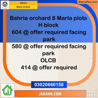 Residential Plot for Sale in Phase 2 - H Block -  Bahria Orchard, Lahore - (BP-164141)