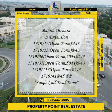 Residential Plot for Sale in Phase 2 - D Block -  Bahria Orchard, Lahore - (BP-164162)