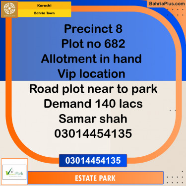 250 Sq. Yards Residential Plot for Sale in Precinct 8 -  Bahria Town, Karachi - (BP-164185)